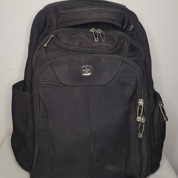 Swiss Gear Airflow Black Laptop Tablet Backpack Black - Picture 1 of 8